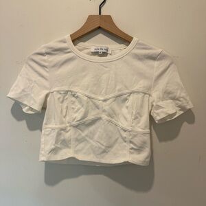 White Corset Detail Crop Top